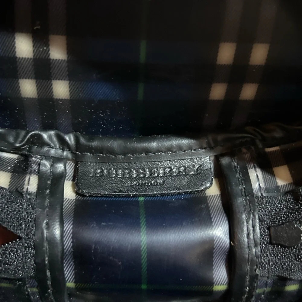 Burberry Authentic Small Blue Plaid Make Up Bag